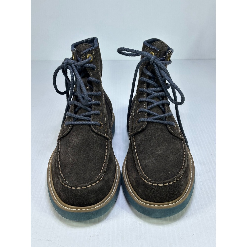 Calvin Klein Jeans Roy S4021 Mens Suede Moc Toe Boots Brown Blue US 8.5